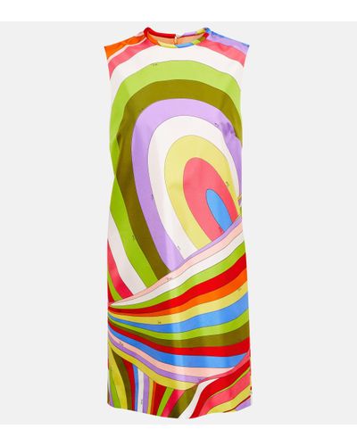 Emilio Pucci Printed Silk-twill Mini Dress - Multicolour