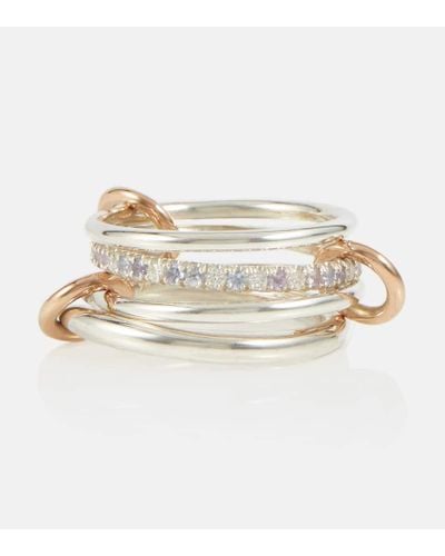 Spinelli Kilcollin Ring Nimbus aus Sterlingsilber und 18kt Rosegold mit Edelsteinen - Weiß