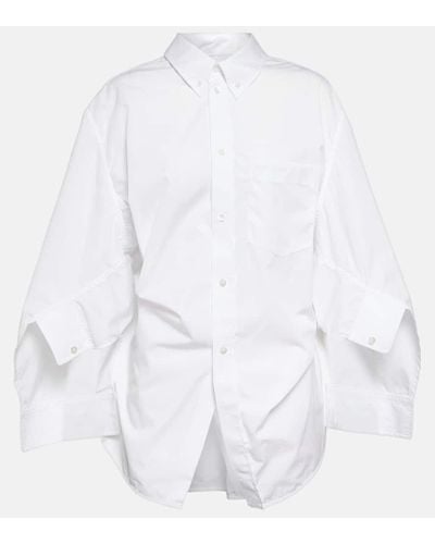 Balenciaga Swing Twisted Cotton Shirt - White