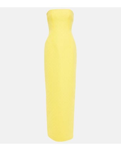 Emilia Wickstead Laelia Floral Jacquard Maxi Dress - Yellow
