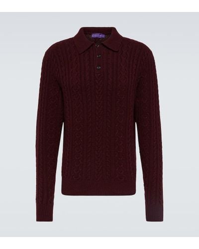 Ralph Lauren Purple Label Pullover in cashmere a trecce - Rosso