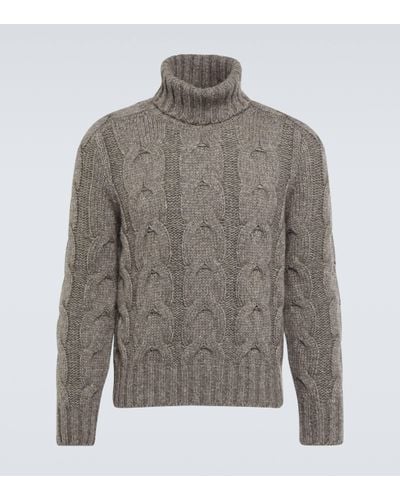 Tom Ford Cable-knit Wool-blend Jumper - Grey