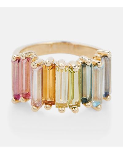 Suzanne Kalan Rainbow 14kt Gold Ring With Topazes - Metallic