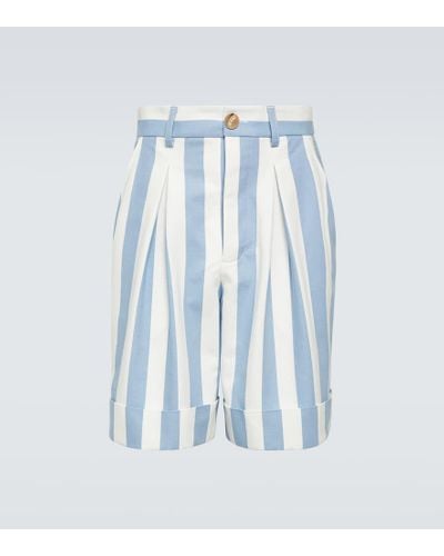 King & Tuckfield Shorts de algodon a rayas - Azul