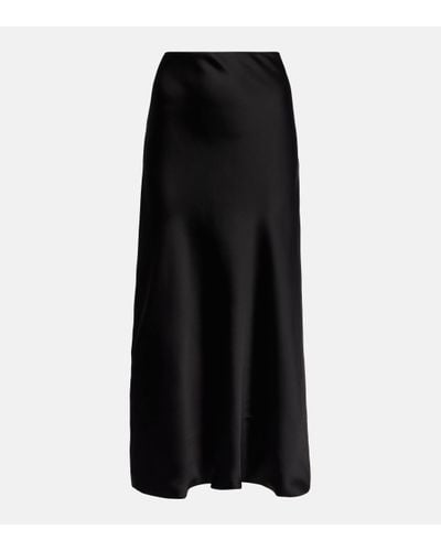 Norma Kamali High-rise Satin Maxi Skirt - Black