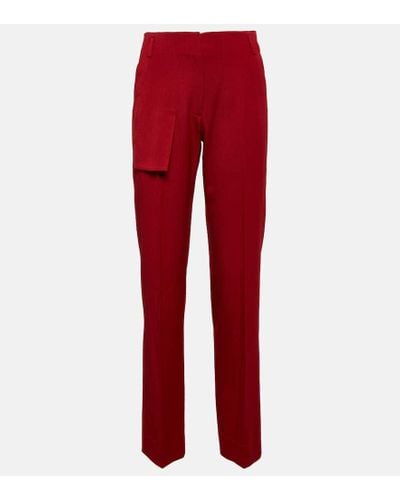Victoria Beckham Pantalones rectos de tiro alto - Rojo