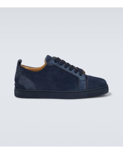 Christian Louboutin Fun Louis Junior Suede Trainers - Blue