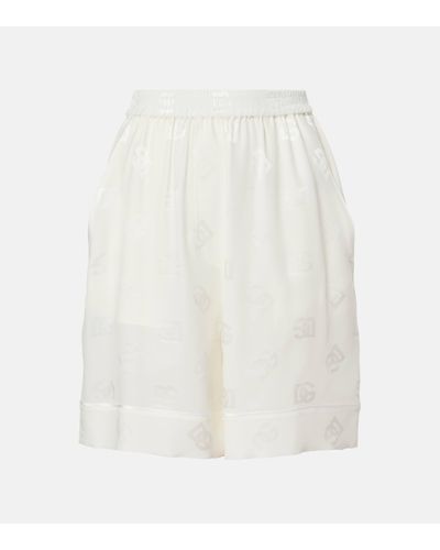 Dolce & Gabbana Short DG en jacquard de soie - Blanc