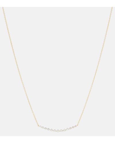 Anita Ko Crescent 18kt Yellow Gold Necklace With Diamonds - White