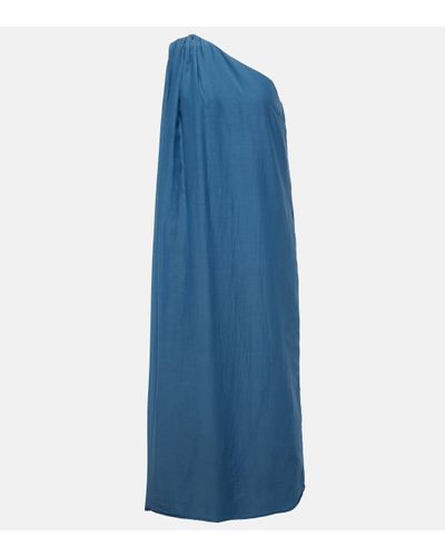 Velvet Diana Cotton And Silk Maxi Dress - Blue