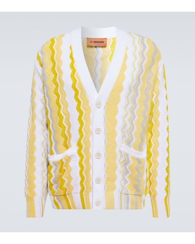 Missoni Striped Cotton-blend Cardigan - Metallic