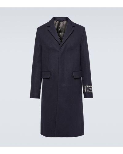 Acne Studios Manteau en laine melangee - Bleu