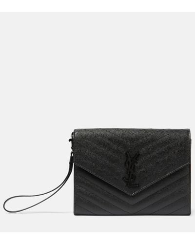 Saint Laurent Pochette Cassandre en cuir matelasse - Noir