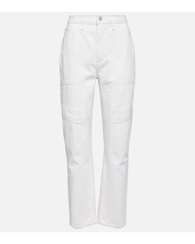 Agolde Cooper High-rise Denim Cargo Trousers - White