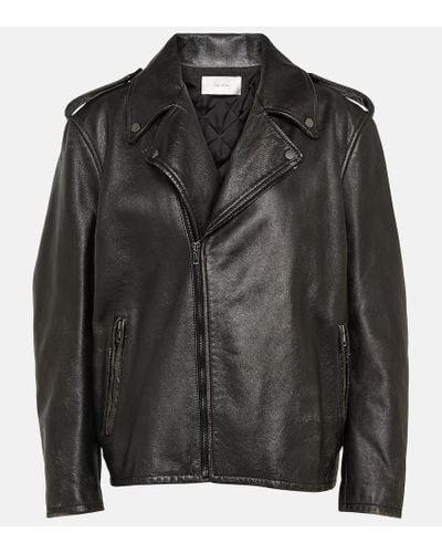 The Row Chaqueta biker Catilina de piel - Negro