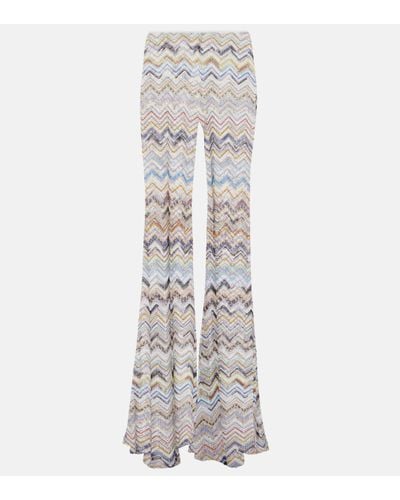 Missoni Zig Zag Low-rise Flared Trousers - White