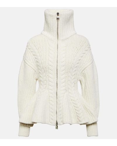 Alexander McQueen Cardigan in misto lana - Bianco