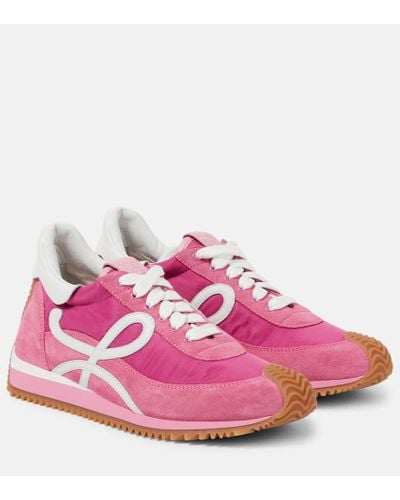 Loewe Paula's Ibiza Sneakers Flow Runner mit Veloursleder - Pink