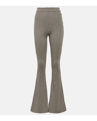 Wide knit pants with maxi Balmain monogram - Women | BALMAIN