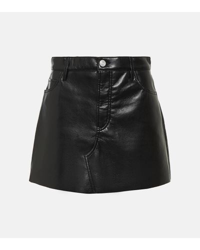 FRAME Le High 'n' Tight Leather Miniskirt - Black