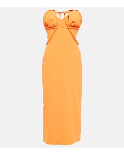 Jacquemus Midikleid La Robe Bikini aus einem Baumwollgemisch - Orange