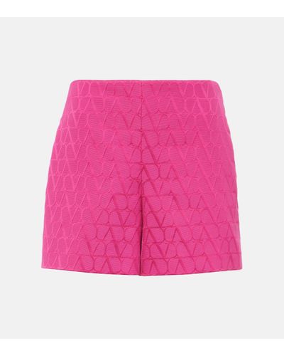 Valentino Vlogo Cotton-blend Shorts - Pink