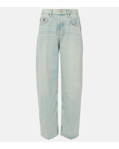 RE/DONE Mid-Rise Straight Jeans - Blau