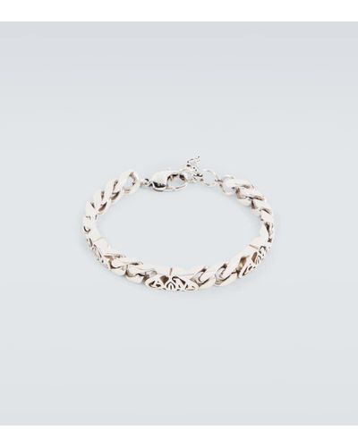 Alexander McQueen Brazalete de cadena con logo - Metálico