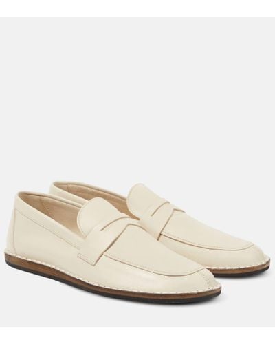 The Row Loafers Cary aus Leder - Weiß
