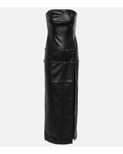 AYA MUSE Saima Faux Leather Maxi Dress - Black
