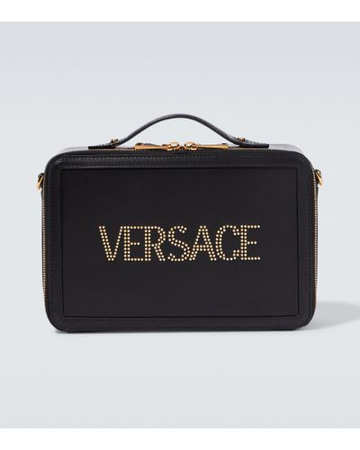 Versace Verzierte Messenger Bag aus Leder - Schwarz