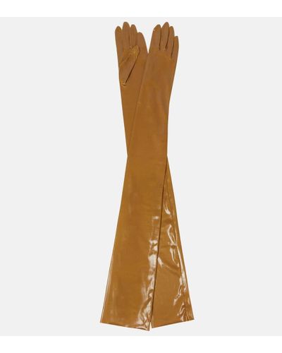 Dries Van Noten Jersey Gloves - Brown