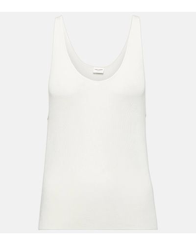 Saint Laurent Knitted Tank Top - White