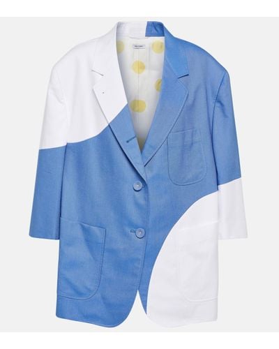 Thom Browne Blazer oversize en coton - Bleu