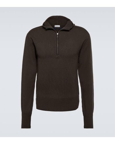 Burberry Wool Half-zip Jumper - Black