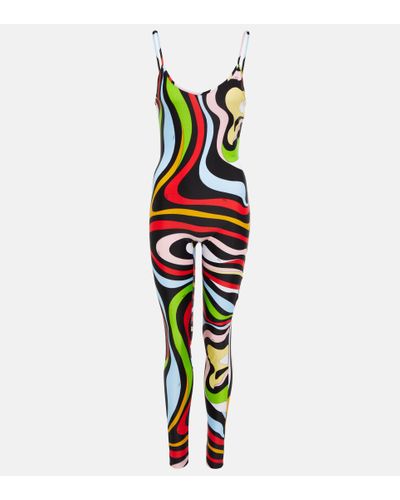 Emilio Pucci Printed Jersey Jumpsuit - Red