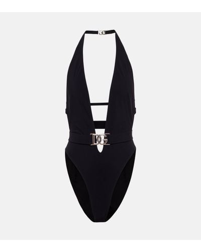 Dolce & Gabbana Halterneck Swimsuit - Blue