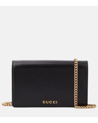 Gucci Chain Wallet With Script - Black