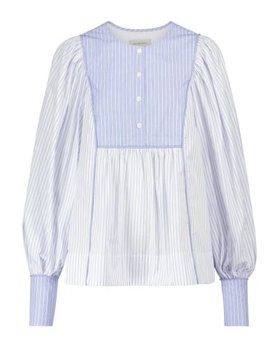 Lee Mathews Diana Striped Cotton Blouse - Multicolour