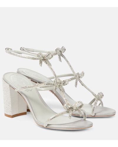 Rene Caovilla Caterina Bow-detail Embellished Sandals - Metallic