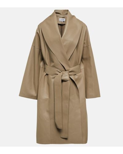 Loewe Belted Wrap Leather Coat - Multicolor