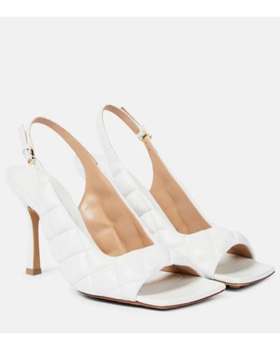 Bottega Veneta Padded Leather Slingback Sandals - White