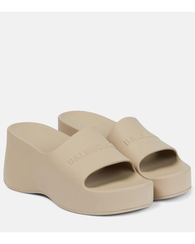 Balenciaga Mules a logo - Neutre