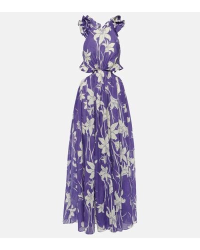 Zimmermann Vestido largo Acadian de algodon floral - Morado