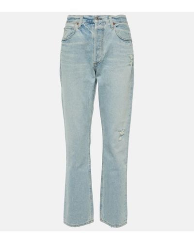 Citizens of Humanity High-Rise Straight Jeans Charlotte - Blau