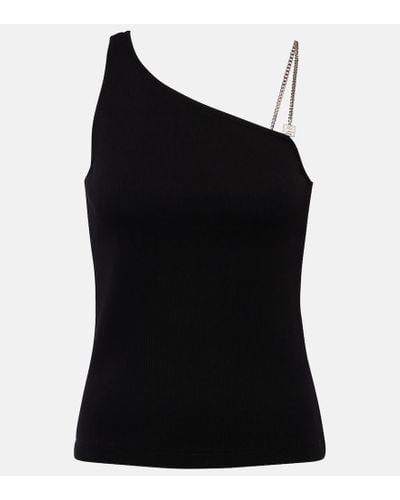 Givenchy Top asimetrico de algodon - Negro