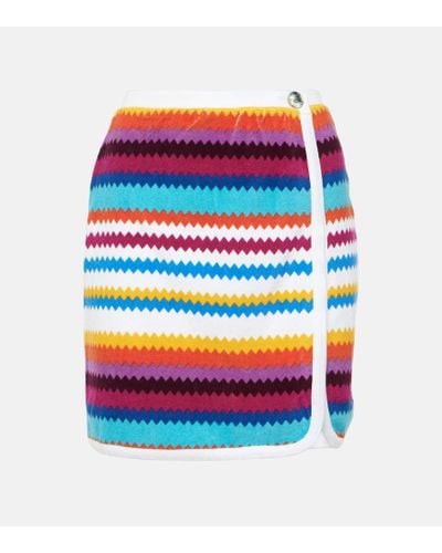 Missoni Striped Knitted Cotton-blend Miniskirt - Red