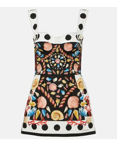 Dolce & Gabbana Capri Printed Cotton Corset Dress - Multicolor