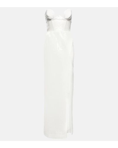 Nensi Dojaka Bridal Sequined Gown - White