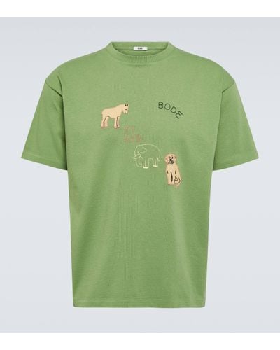 Bode T-shirt Tiny Zoo en coton - Vert